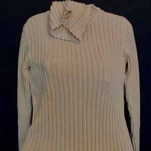 Garnet Hill Ivory Knot Turtleneck